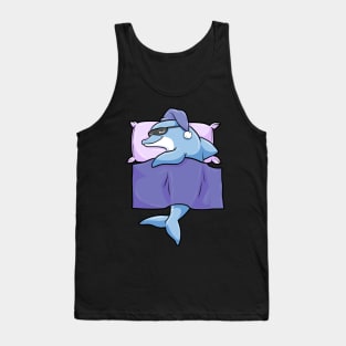 Dolphin at sleeping with duvet and pillow Tank Top